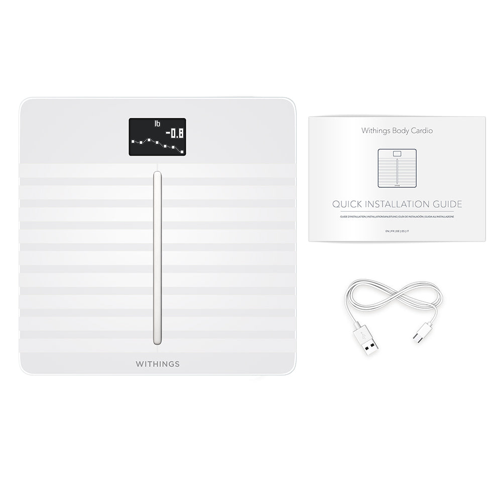 Withings Body Cardio - Heart Health & Body Composition Analysis Wi-Fi Smart  Scale - White